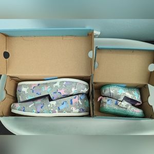 TOMS Unicorn glitter shoes (Mommy and Me sizing)
